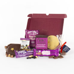 a box with a mix of chocolate treats