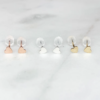 three pairs of heart stud earrings - one silver, one gold, one rose gold