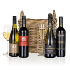 FOUR WINES IN WICKER